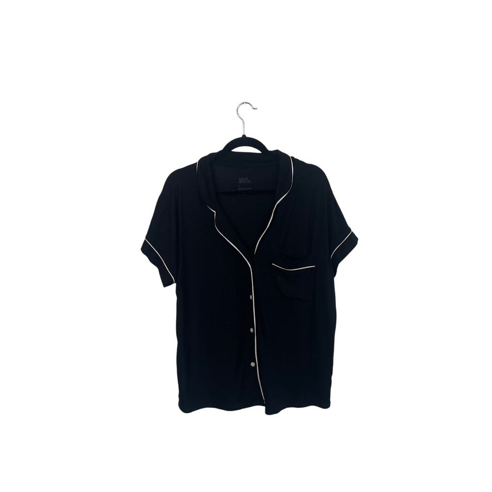 Stars Above Black Pajama Top, Size L